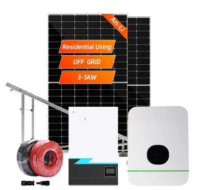 Sistemas de energia solar 3KW 5KW 10KW 20KW 30KW On Grid Off Grid Sistema híbrido de painéis solares para casa