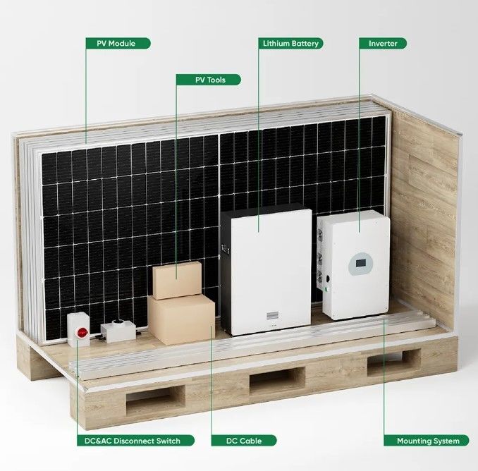 Sistema de Energia Solar Híbrida Completa 3 Fase 5Kw 8Kw 10Kw 48V Sistema de Energia Solar Híbrida Off Grid