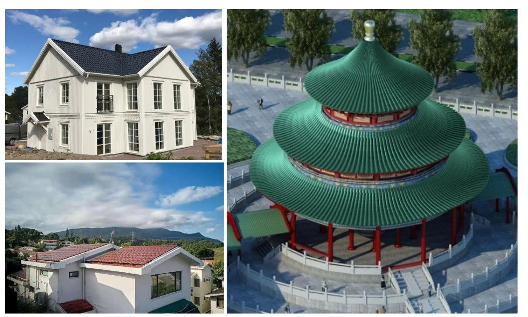 25W 28W 32W Telhado de telhas solares de três arcos para casa