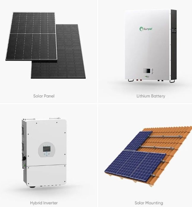 Armazenamento 10000W Sistema de energia solar 120v 240v Fase dividida 8KW 10KW 20KW 30KW 50KW Sistema de energia solar 10 Kw híbrido