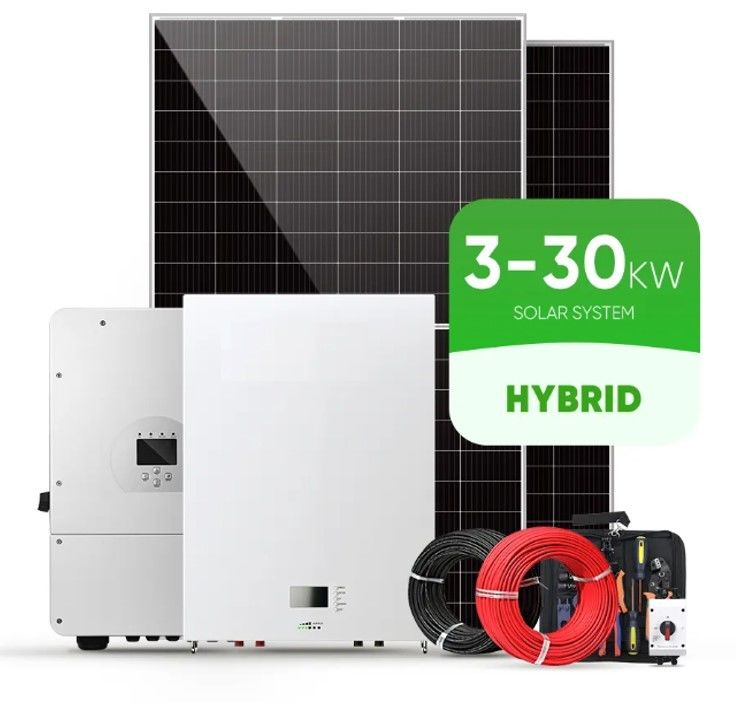 Armazenamento 10000W Sistema de energia solar 120v 240v Fase dividida 8KW 10KW 20KW 30KW 50KW Sistema de energia solar 10 Kw híbrido
