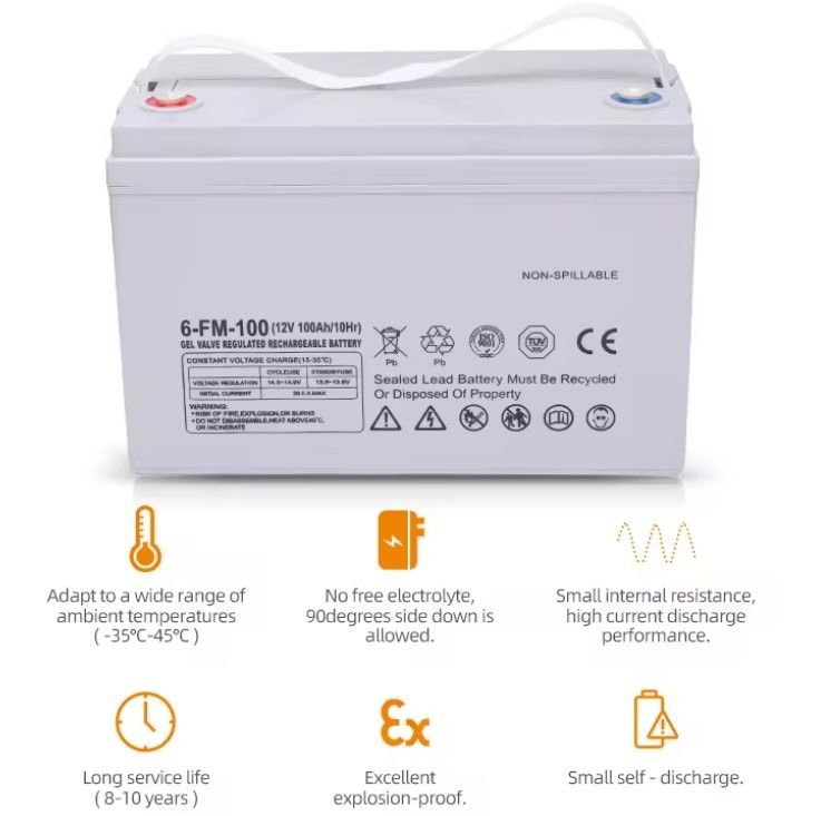 Válvula de ciclo profundo regulado recarregável 65ah 75ah 85ah 100ah 150ah 200ah 12 Volt 12v Gel Solar selou pilhas de chumbo ácido
